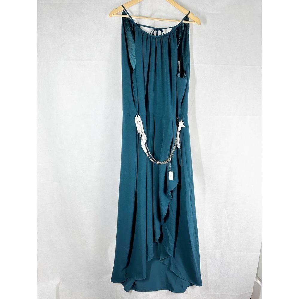 City Chic Lovestruck Maxi Halter Dress Emerald Size US 22